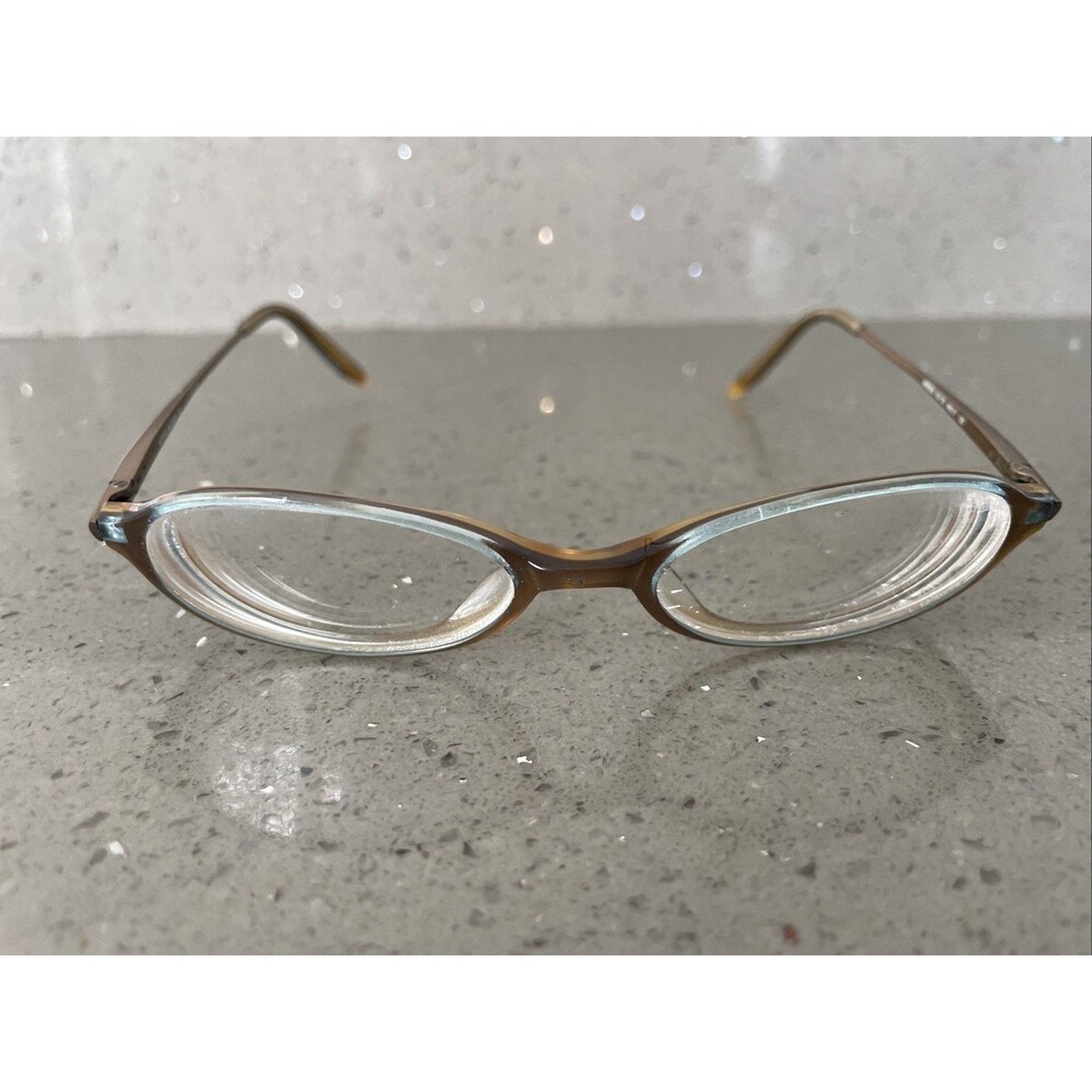 Anne Klein Brown Aqua Oval Eyeglasses FRAMES ONLY AK8026 K5170 48-17-135